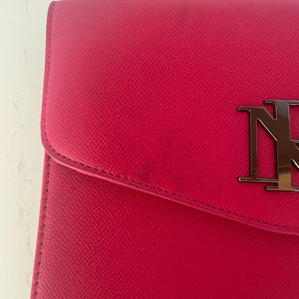 Badgley Mischka Pink Vegan Leather Top Handle Satchel, Removable Shoulder Strap‎